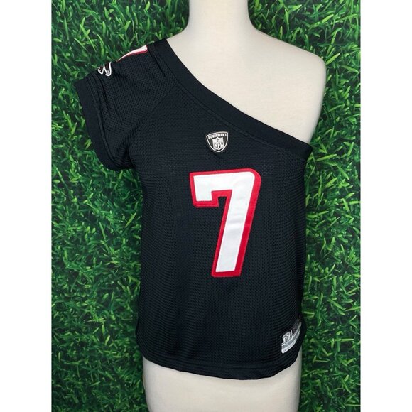 Michael Vick #7 Atlanta Falcons Black One Shoulder Jersey Rebook Women’s Medium - Picture 1 of 6
